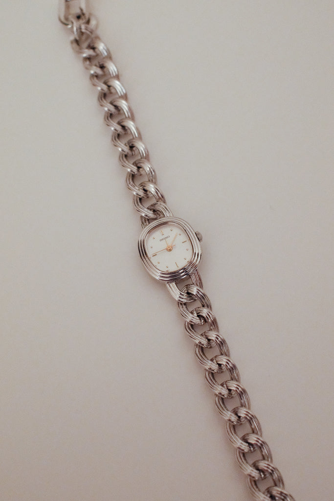 Vintage Seiko Ladies Silver Chain Design Watch