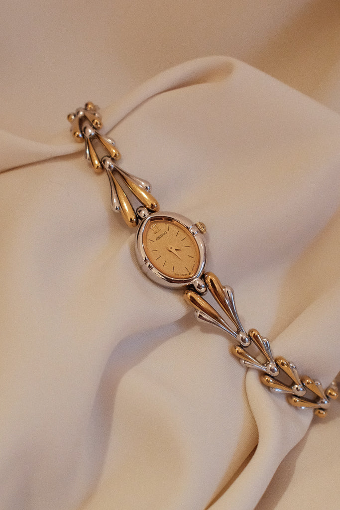 Vintage Seiko Ladies Oval Two-Tone Dial Watch