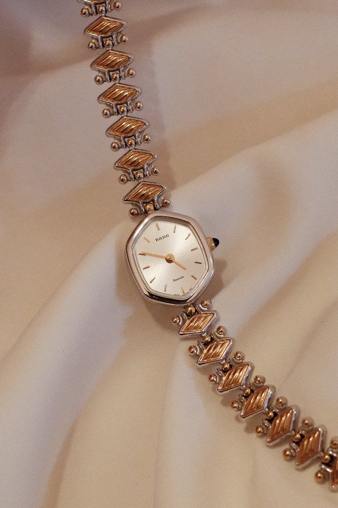 Vintage Rado Ladies Two-Tone Geometric Watch