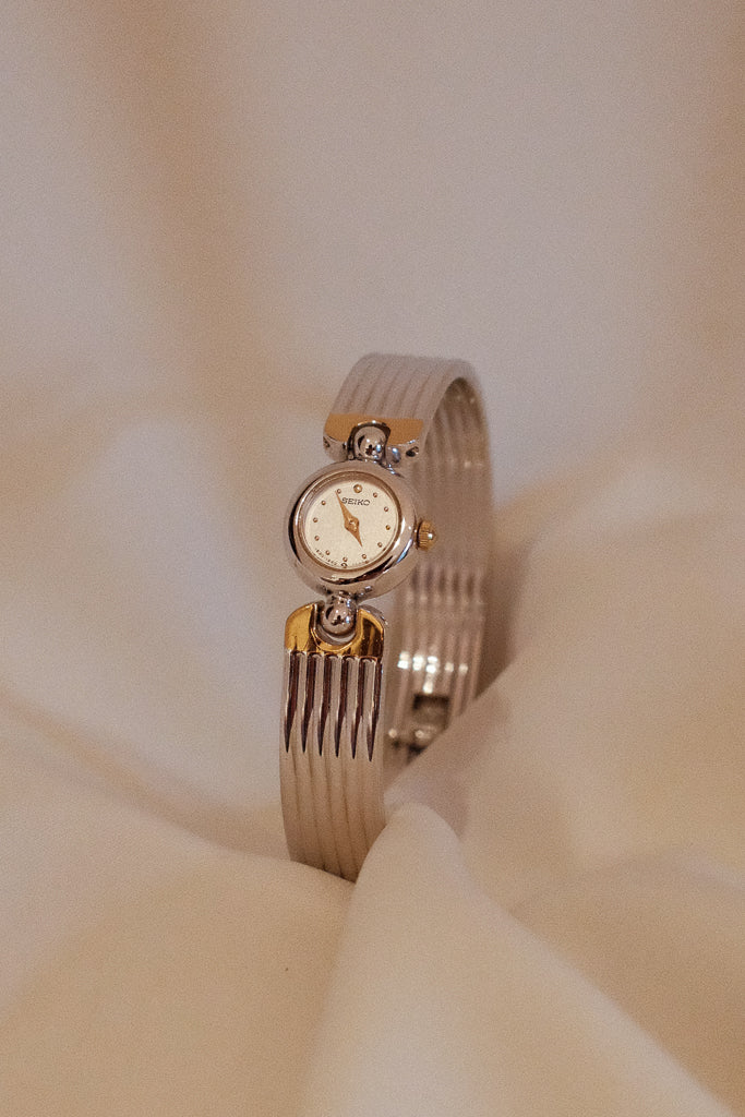 Vintage Seiko Ladies Petite Two-Tone Bangle Watch