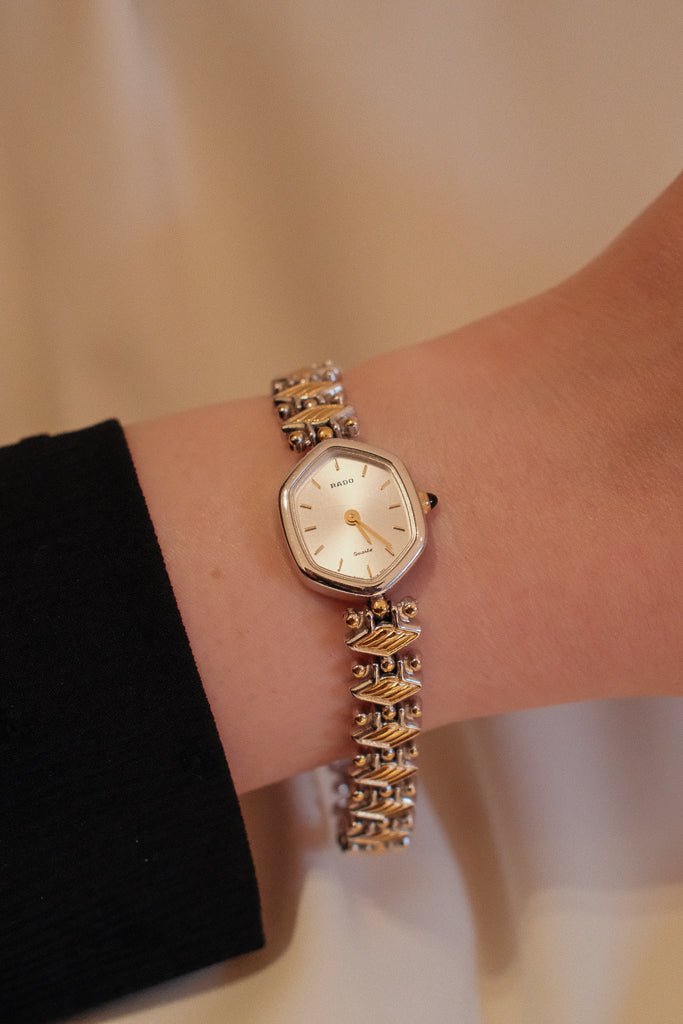 Vintage Rado Ladies Two-Tone Geometric Watch