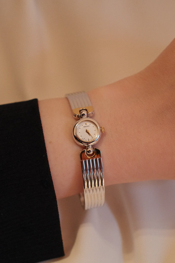 Vintage Seiko Ladies Petite Two-Tone Bangle Watch