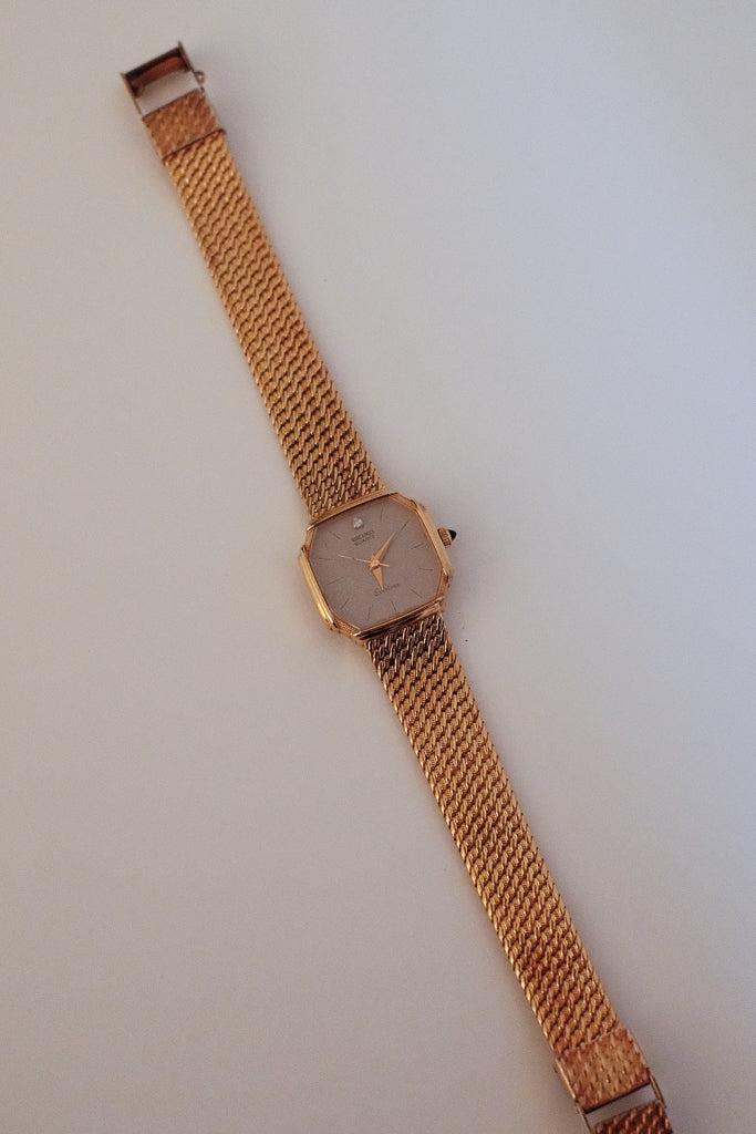 Vintage Seiko Exceline Gold Octagonal Mesh Bracelet Watch