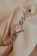 *Rare* Vintage Seiko Exceline Ladies Silver Watch with Pink MOP Dial