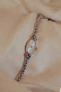 *Rare* Vintage Seiko Ladies Oval Silver Rope Watch with 4-Piece Gemstones