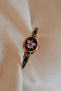 Andre Mouche Floral Enamel Bangle Watch