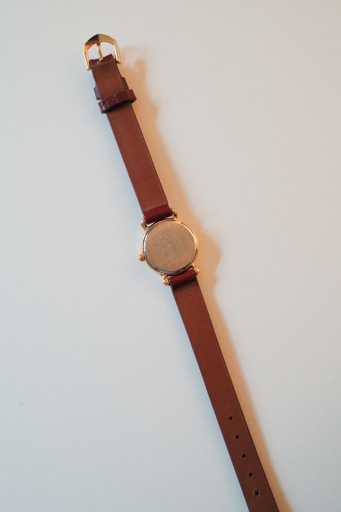 Vintage Citizen Fill Ladies Classic Roman Dial Watch on Red Leather Strap