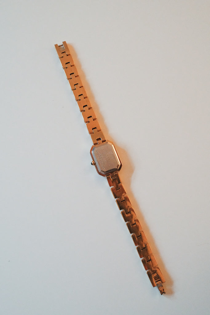 Vintage Citizen Sylph Ladies Gold Tank Bracelet Watch with Gemstone
