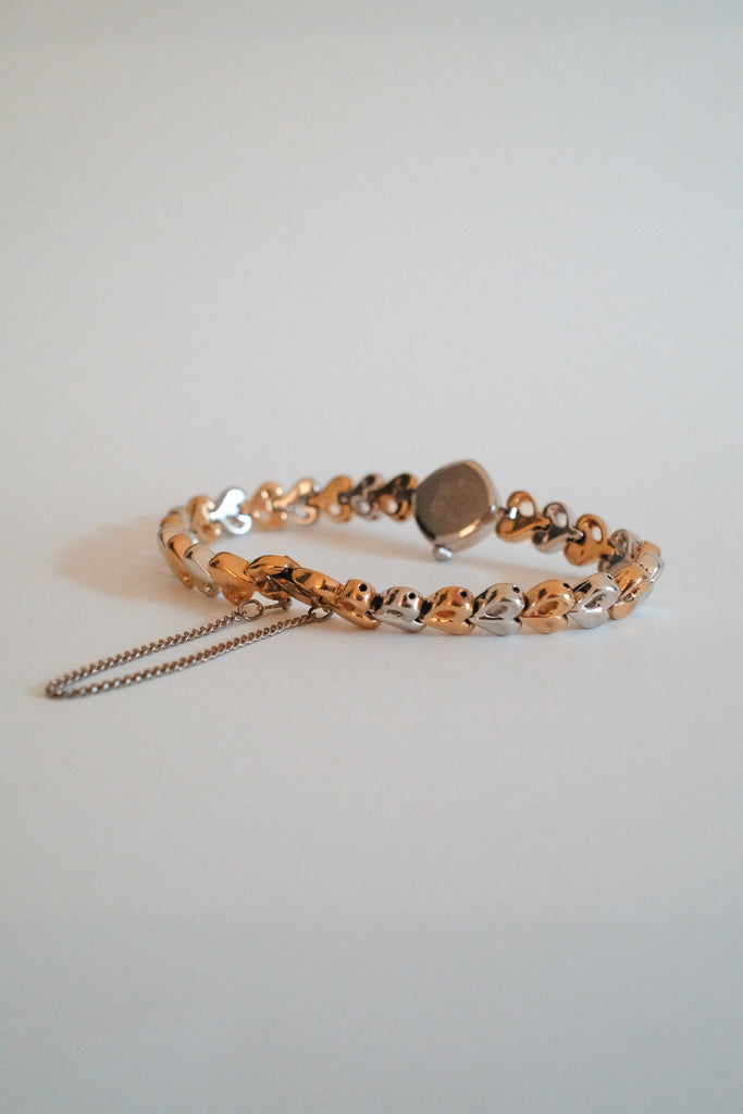 Vintage Ladies Seiko Two-Tone Heart Link Bracelet Watch