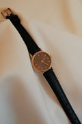 Vintage Seiko Ladies Gold Watch with Chocolate Brown Dial on Leather Strap