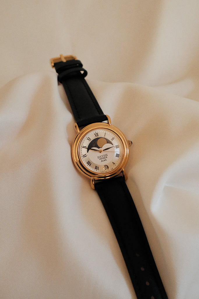 Vintage Alba Success Moonphase Ladies Dress Watch with Roman Numerals