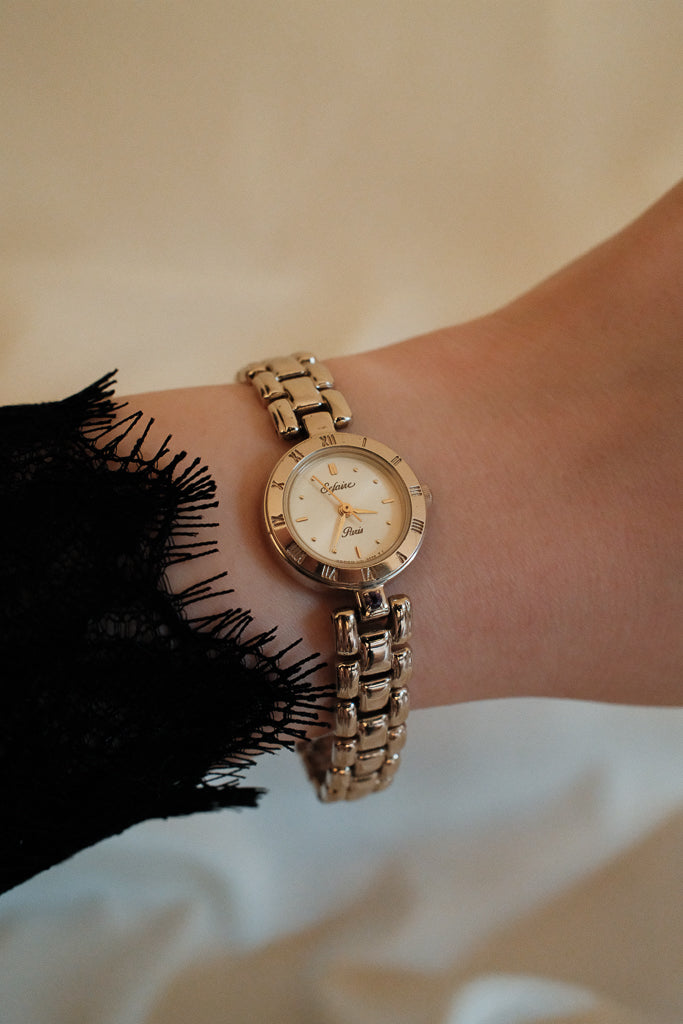 Vintage Alba Sefaire Champagne Coloured Watch with Purple Stone