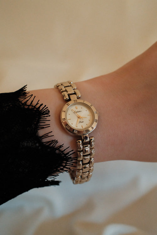 Vintage Alba Sefaire Champagne Coloured Watch with Purple Stone