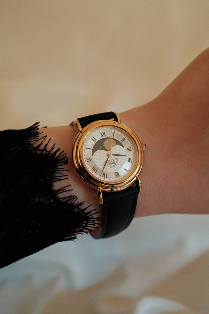 Vintage Alba Success Moonphase Ladies Dress Watch with Roman Numerals