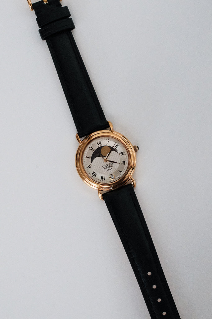 Vintage Alba Success Moonphase Ladies Dress Watch with Roman Numerals