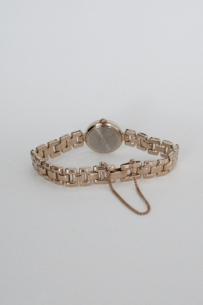 Vintage Alba Sefaire Champagne Coloured Watch with Purple Stone