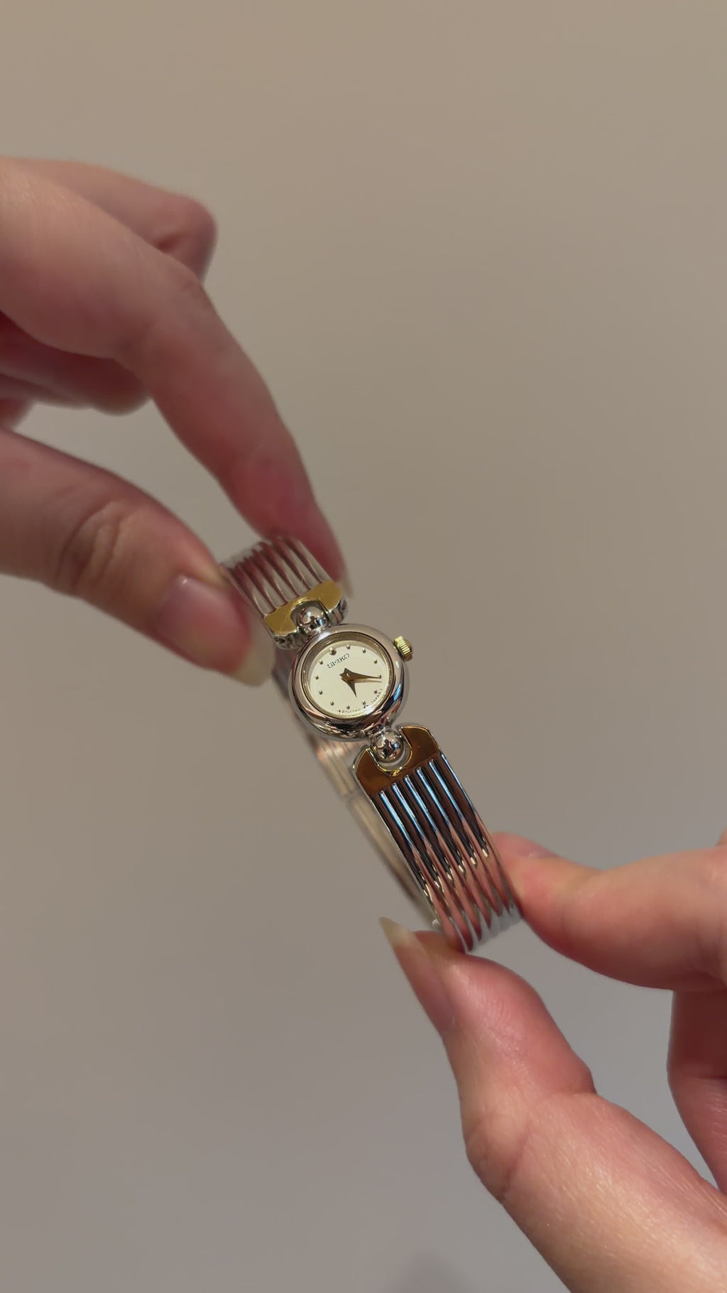 Vintage Seiko Ladies Petite Two-Tone Bangle Watch
