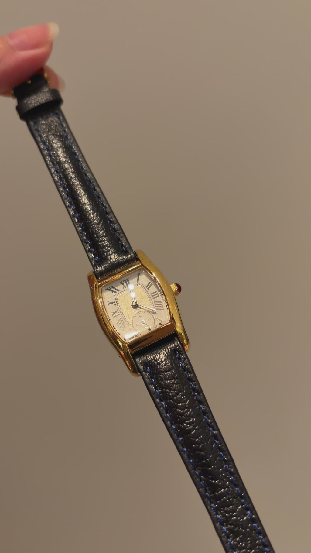 Vintage Citizen Noevir "Tortue" Ladies Gold Watch with Leather Strap