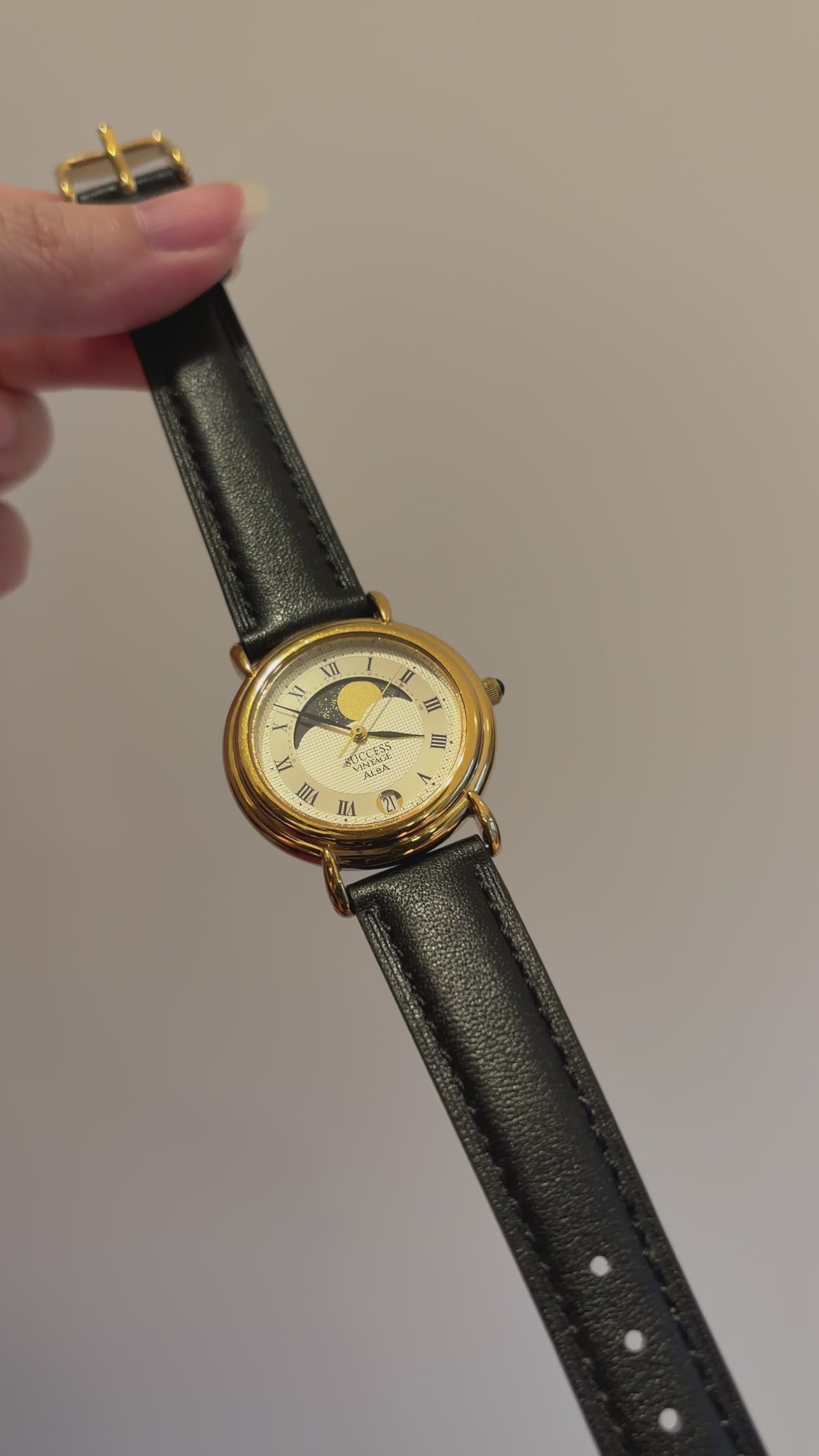 Vintage Alba Success Moonphase Ladies Dress Watch with Roman Numerals
